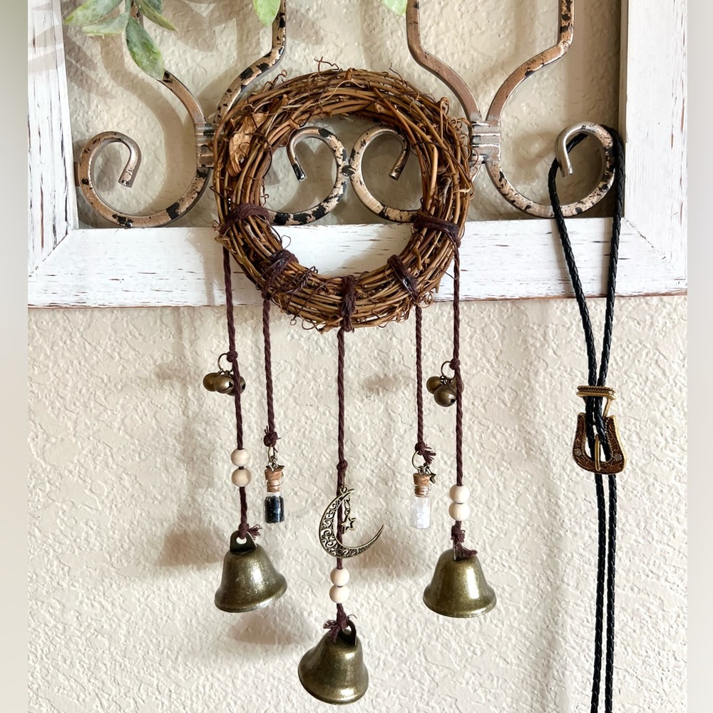 Witch Wind Chime Door Hanger Hanging Witch Bell Magical Protection Home Decor - Picture 2 of 6